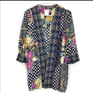 Vintage Lady Carol Petites Floral Kimono Jacket